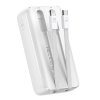 Mini powerbank 10000mAh z wbudowanymi kablami JR-PBC06 30W biały